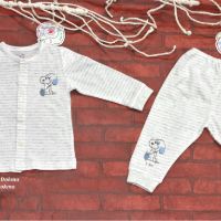 Dokma - Bộ sơ sinh dài tay cài cúc giữa chất cotton mỏng mát cho bé
