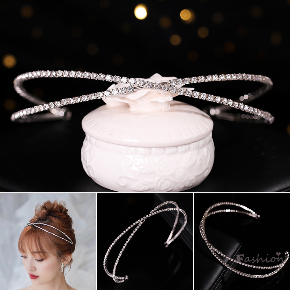 Băng Đô Cài Tóc Đính Đá Thiết Kế Thanh Lịch Nhẹ Nhàng Cho Nữ