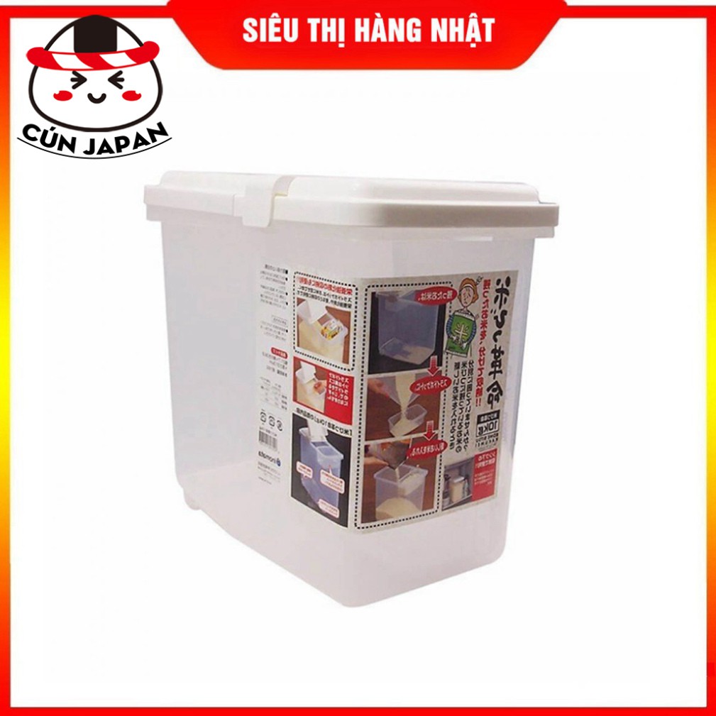 Thùng gạo 10kg nắp bật có bánh xe