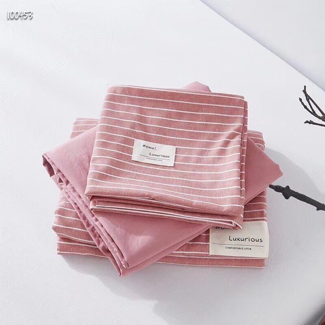 Set chăn ga Cotton TC kẻ hoạt tính, giá tốt nhất