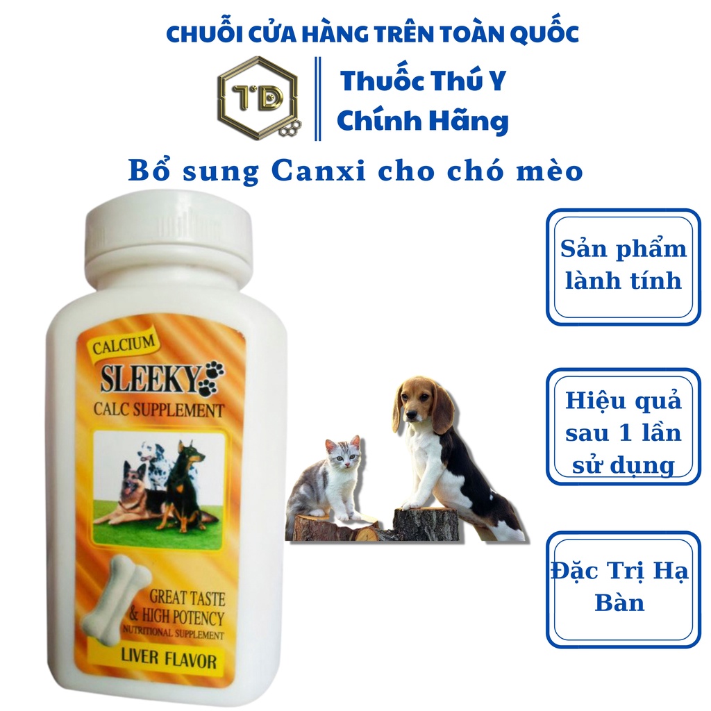 Lọ Canxi Bổ Sung Cho Chó Sleeky - Thực Phẩm Chức Năng Hữu Ích Dành Cho Thú Cưng