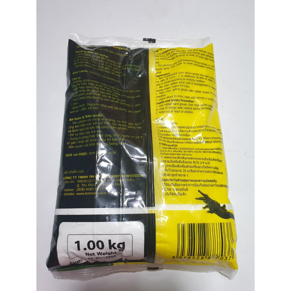 Keo Chà Ron Cá Sấu Thái Lan 1kg ~ Xi măng trắng Cá Sấu Thái Lan 1kg