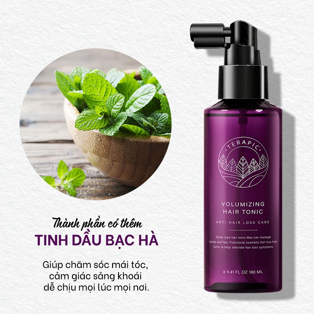 Tinh dầu dưỡng tóc Terapic Volumizing Hair Tonic 160ml giúp giảm tối đa tóc gãy rụng