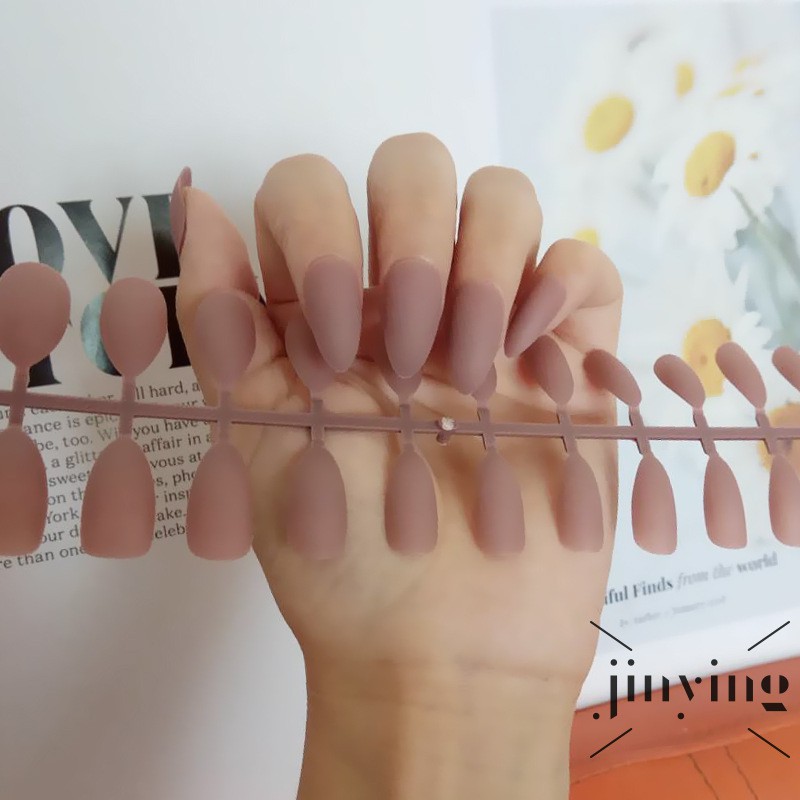 GETNOIVAS [Hàng mới về] Móng tay giả dài màu trơn thời trang cho nữ