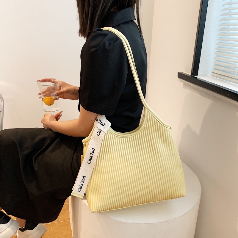 Túi Tote Đeo Vai / Kẹp Nách Xếp Ly Cầm Tay Cỡ Lớn Thời Trang Mùa Hè Hàng Mới 2022 Cho Bạn Gái