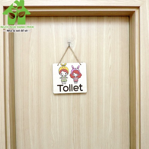 Bảng gỗ decor trang trí treo cửa toilet WC ,  Mẫu BM_032 SIÊU CUTE
