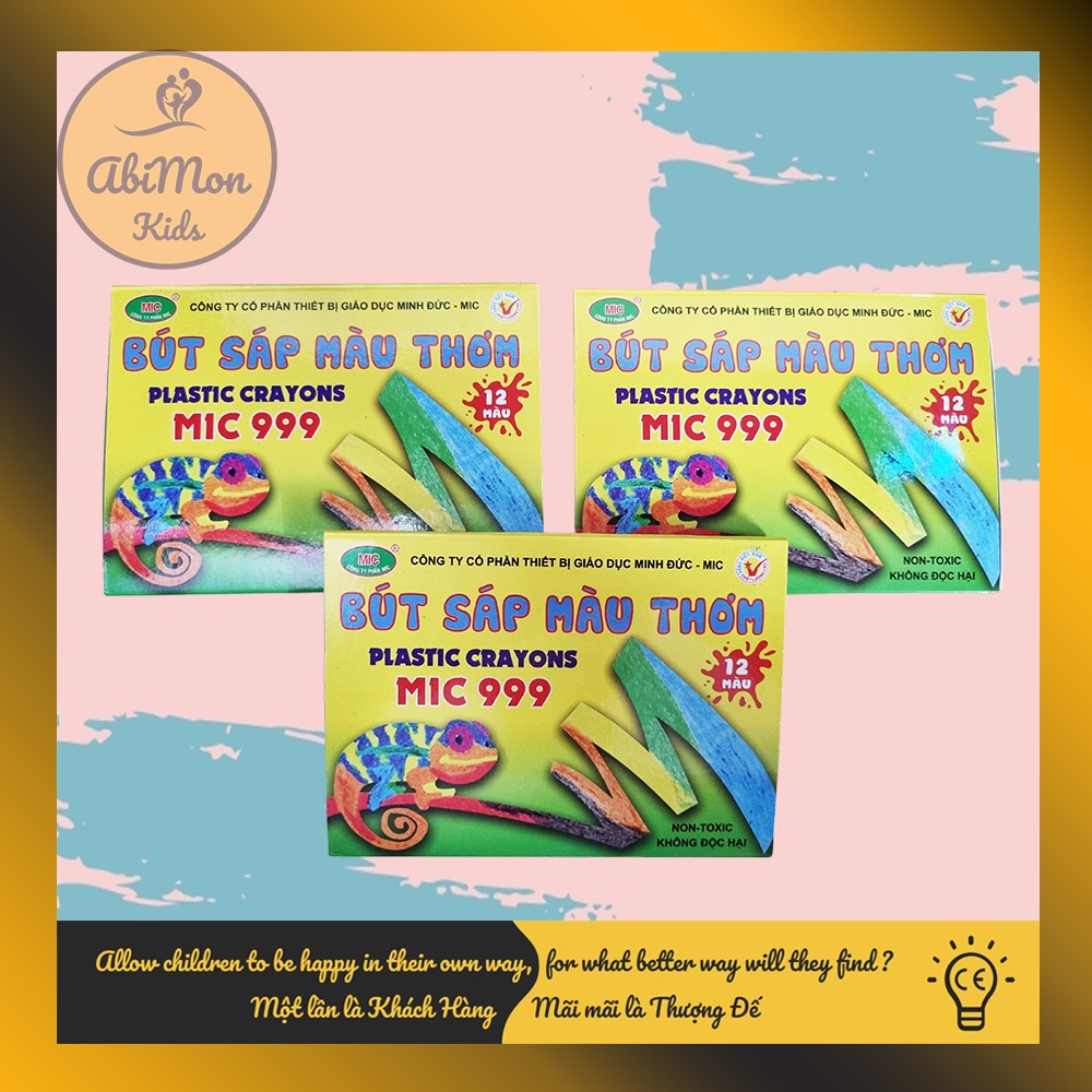 Bộ 12 Bút Sáp Màu Thơm MIC Cho Bé ☘️ Montessori cao cấp ✨ (Đồ chơi Gỗ - Đồ chơi Giáo Dục - An toàn - Thông minh)