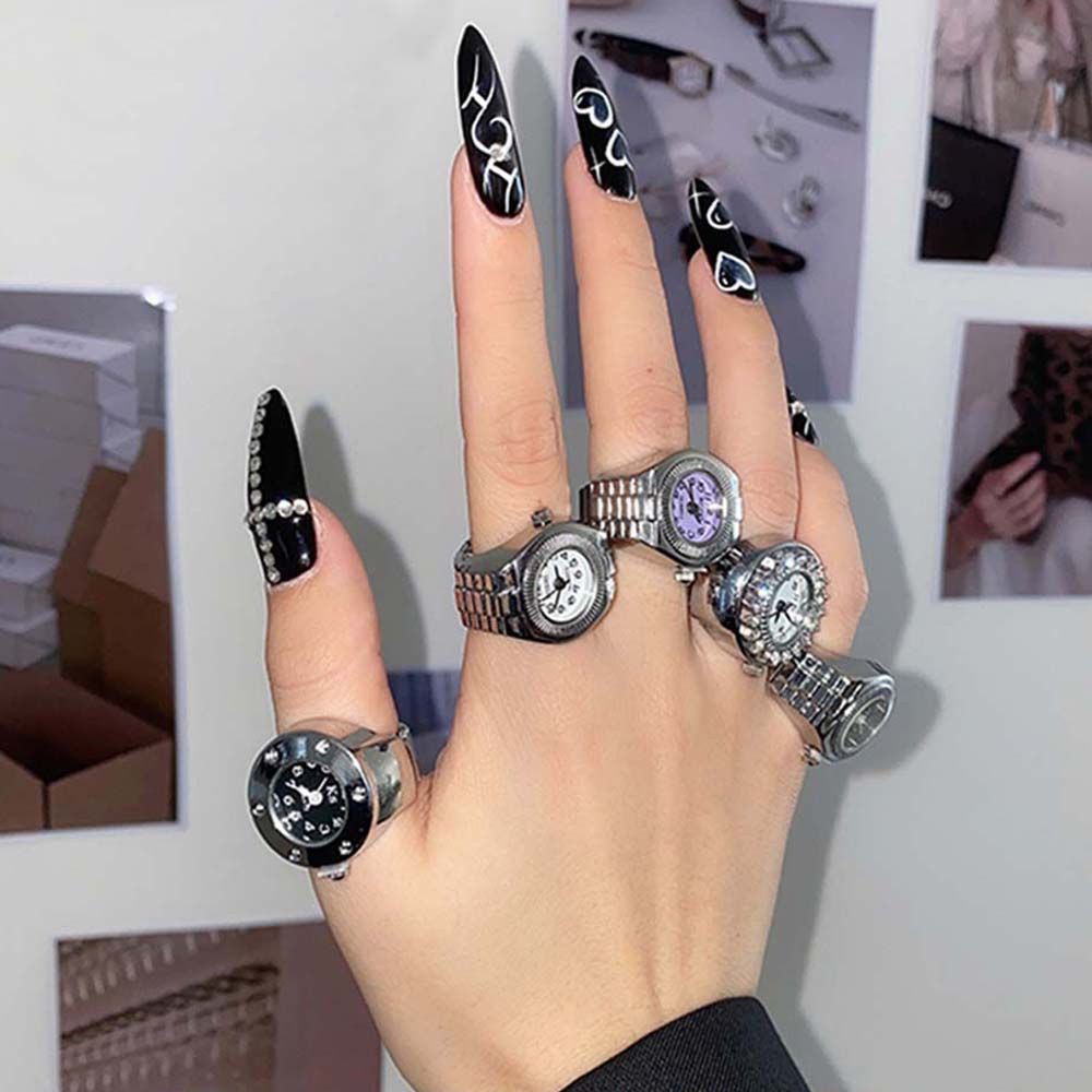 Nhẫn Đồng Hồ Đeo Tay Dây Co Giãn Thời Trang Hàn Quốc Nhiều Màu Sắc Dành Cho Nữ