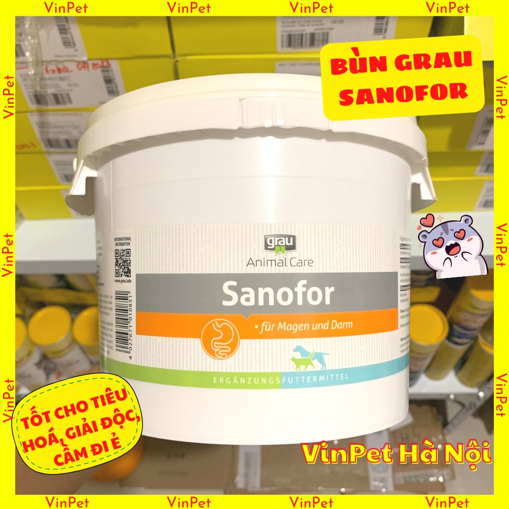 Bùn GRAU SANOFOR bảo vệ hệ tiêu hóa cho chó mèo (nhập Đức)500g-2,5kg