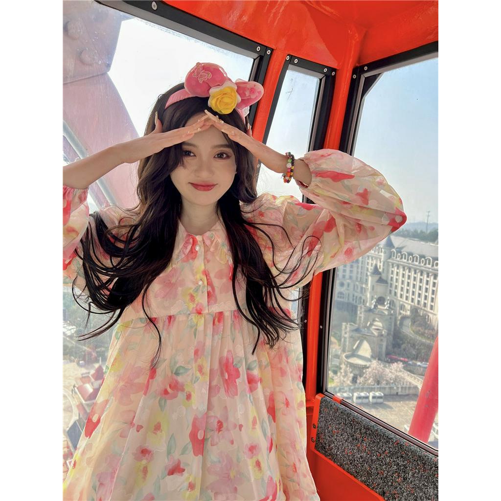 Đầm Hoa Cổ Búp Bê Thời Trang Hàn Quốc Xinh Xắn 52650