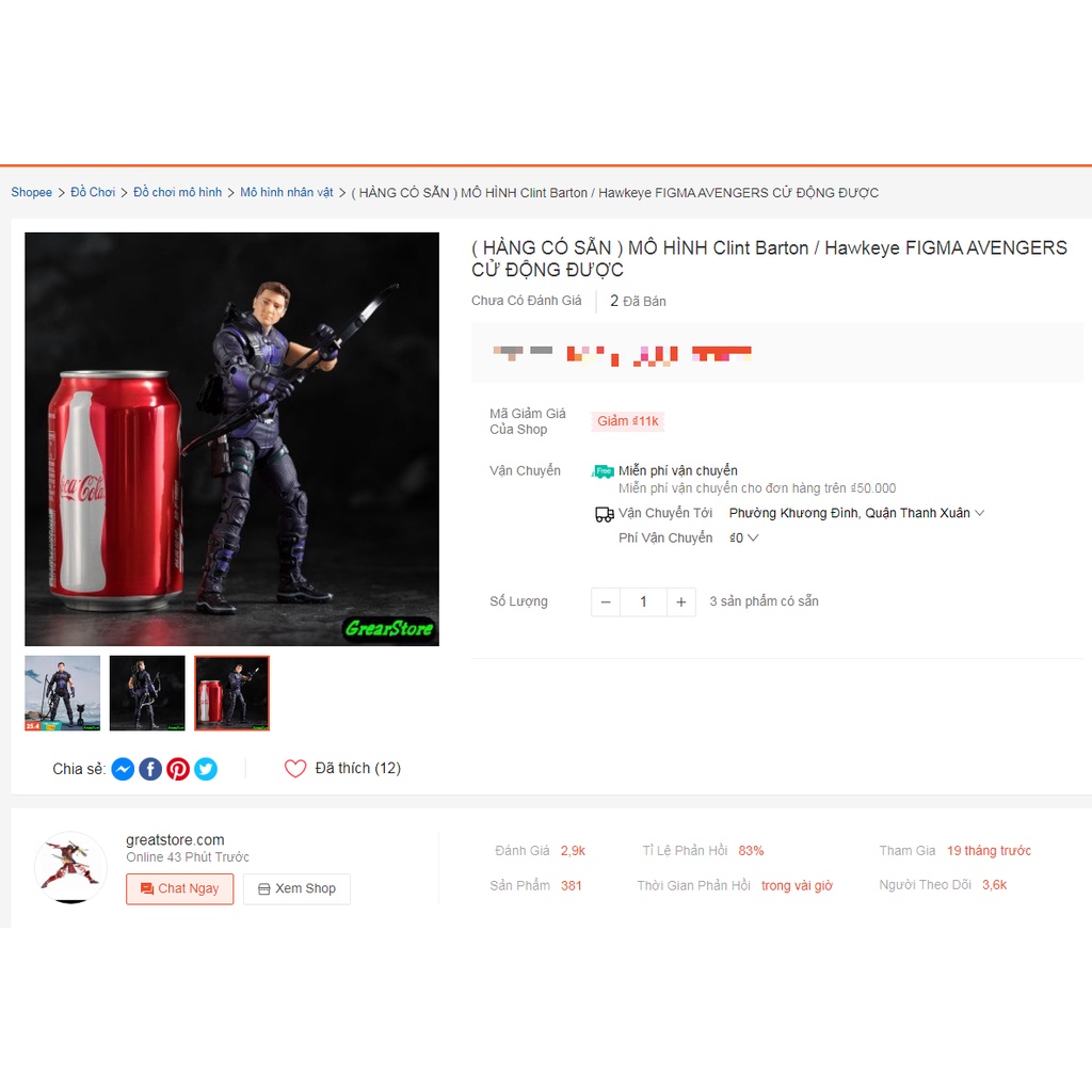 MÔ HÌNH Clint Barton / Hawkeye FIGMA AVENGERS CỬ ĐỘNG ĐƯỢC