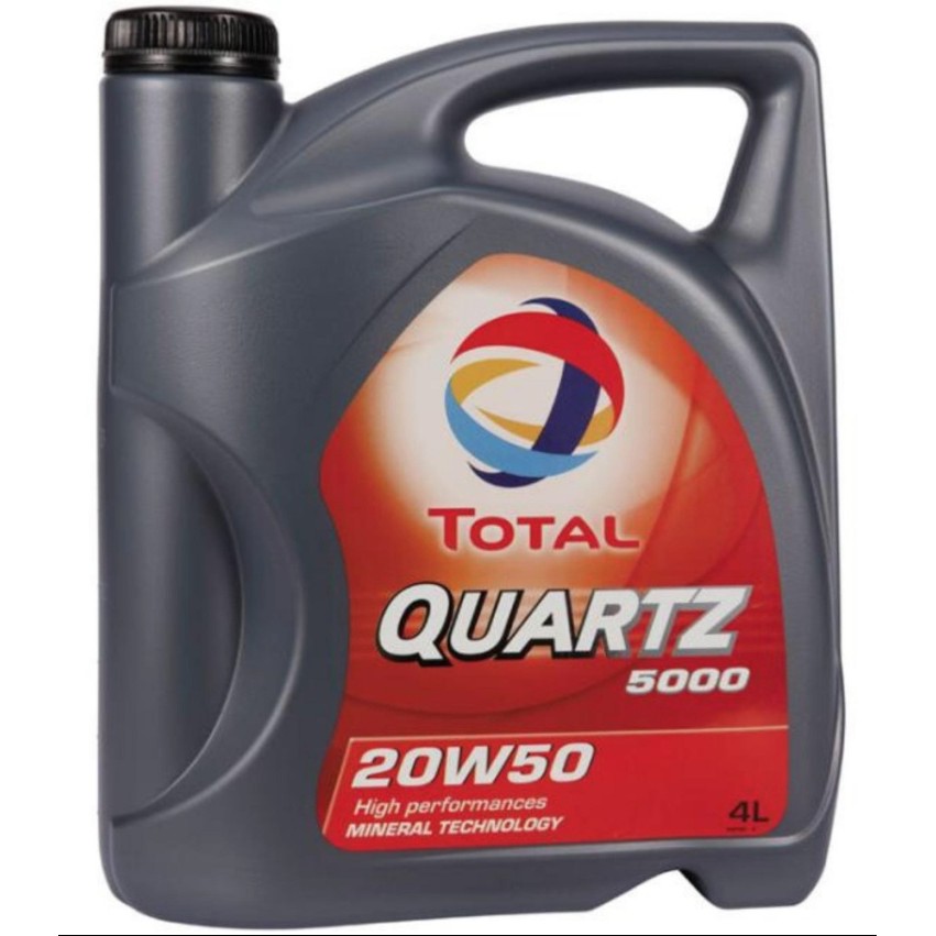 Dầu nhớt khoáng đa cấp cho xe ô tô Total Quartz 5000 20W50 API SN/CF 4L