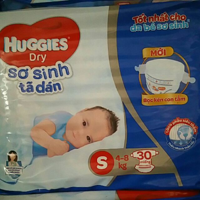 Tã dán sơ sinh Huggies size S 4-8kg loại 36 miếng