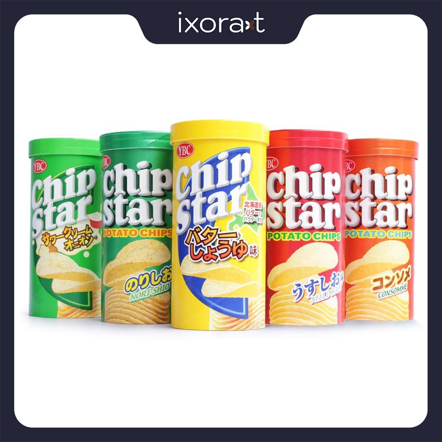 Bánh snack khoai tây chiên YBC Chip Star hộp 50G - 5 vị Hàng nội địa Nhật