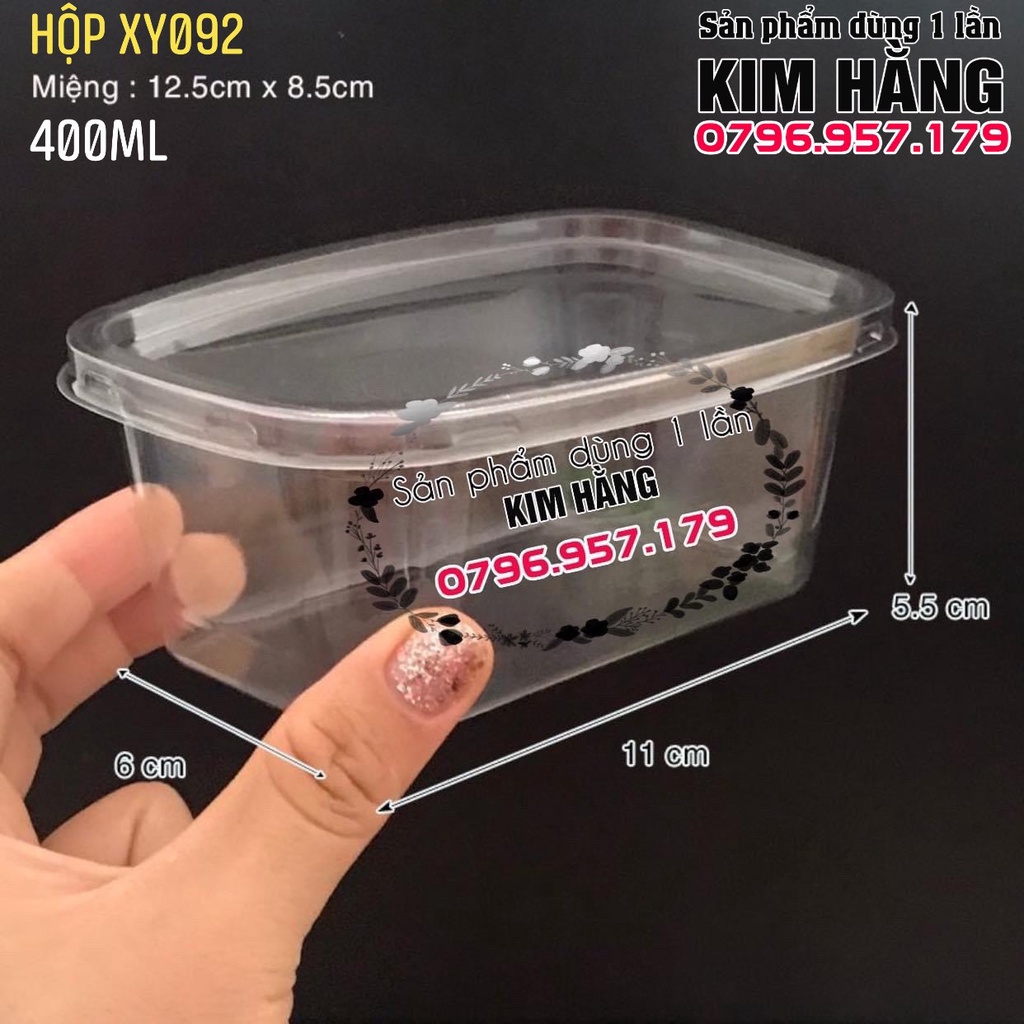 100 Hộp chữ nhật XY092 đựng tiramisu, mousse, panna cotta. 100c