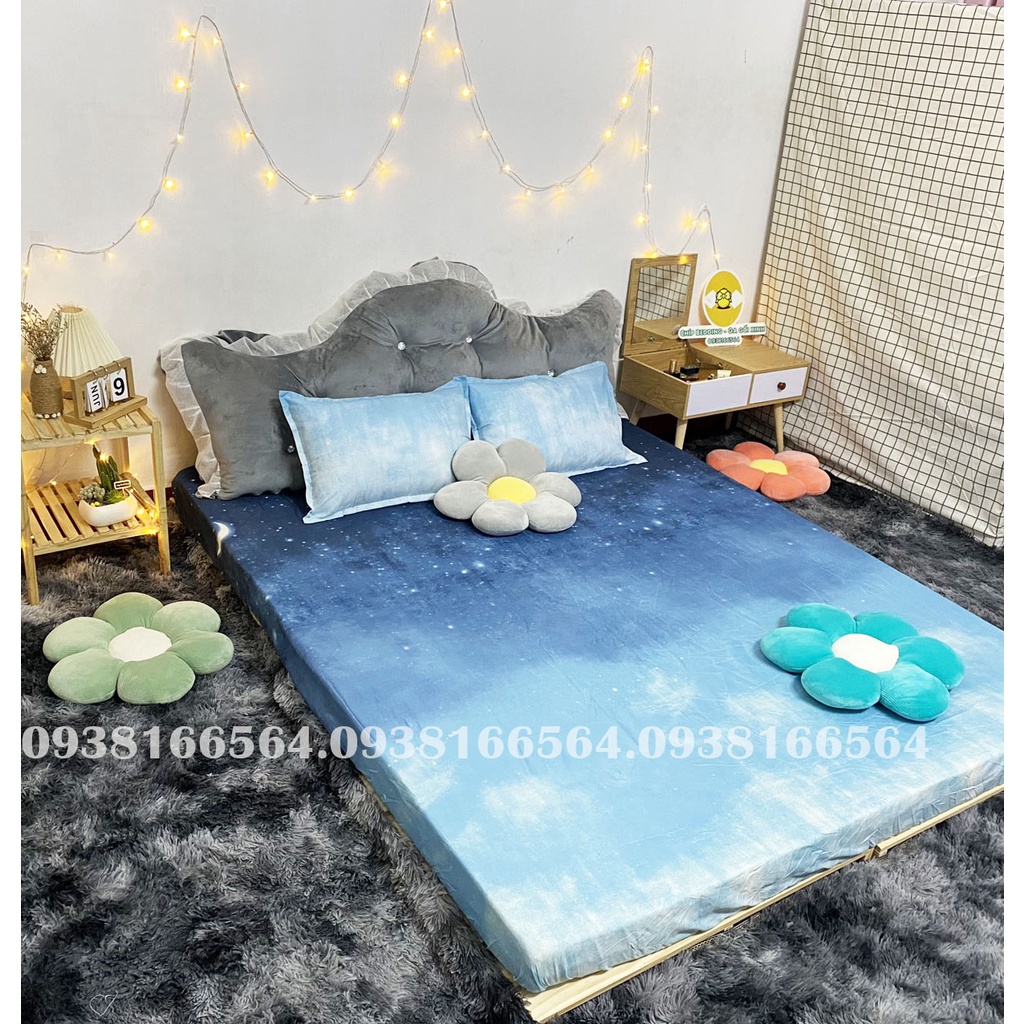 TRỌN BỘ COTTON POLY 5 MÓN CHĂN PHAO DÀY DẶN HÀNG VN TRỜI ĐÊM - ĐỦ KÍCH THƯỚC