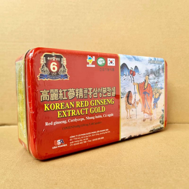 Viên bổ Korean Red Ginseng Extract Gold giúp bồi bổ cơ thể, ăn ngủ ngon, cho người suy nhược cơ thể