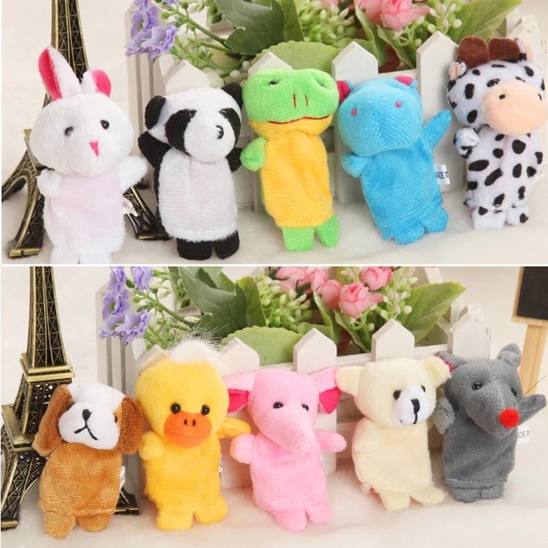 Set 10 Con Rối Ngón Tay Hình Hoạt Hình Dễ Thương Cho Bé