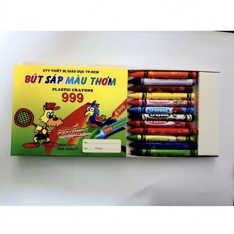 Bút sáp màu thơm 999, hộp bút sáp tô màu ( 12màu )
