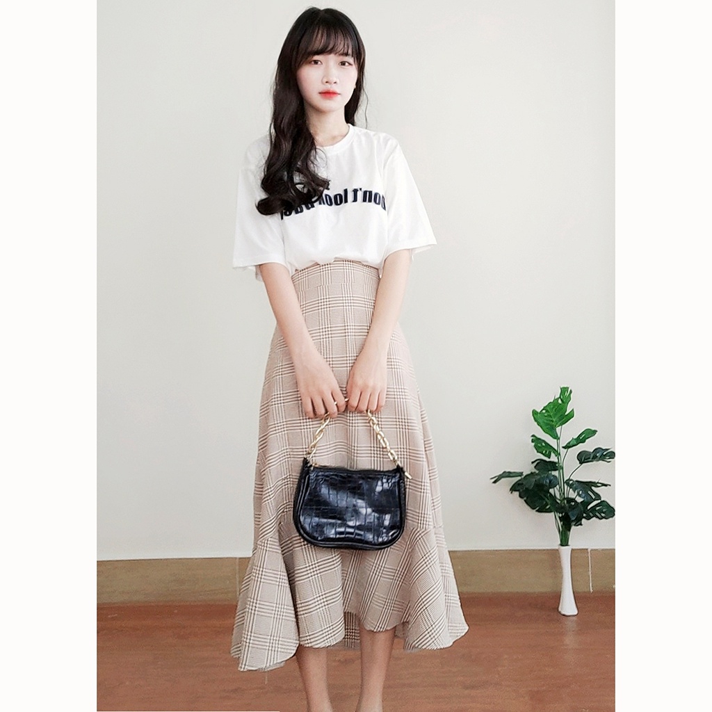 Chân váy dài caro ulzzang, chân váy midi qua gối SR007 | BigBuy360 - bigbuy360.vn