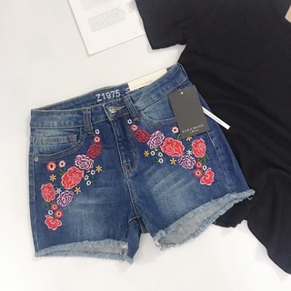 Quần short jean/đùi jean thêu hoa hàng vnxk