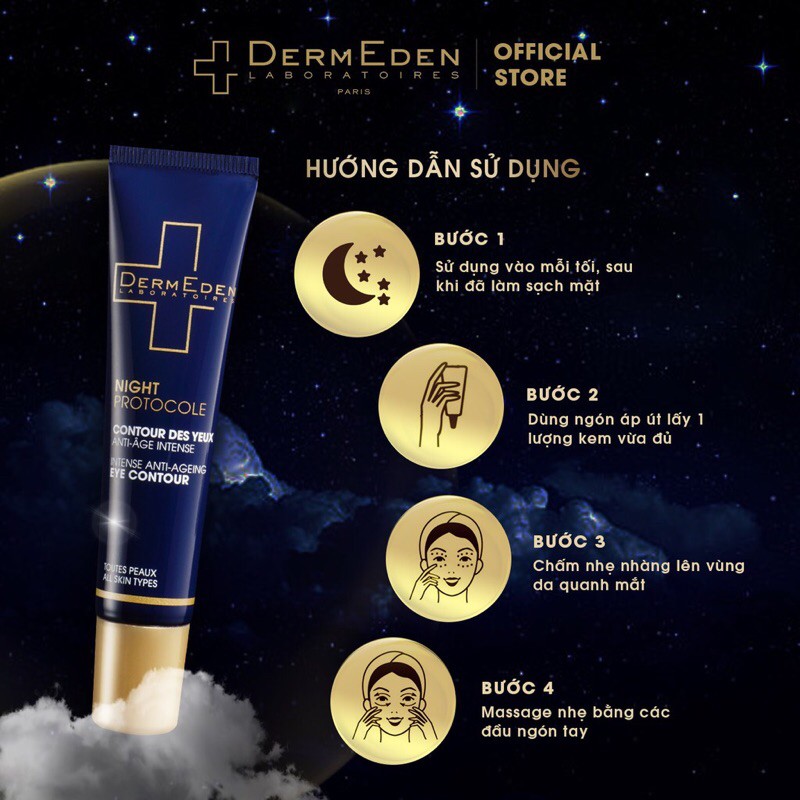 Kem dưỡng mắt làm mờ quầng thâm,nếp nhăn,bọng mắt Dermeden EYE CONTOUR Retinol 1%+Niacinamide 5%  15ml | BigBuy360 - bigbuy360.vn