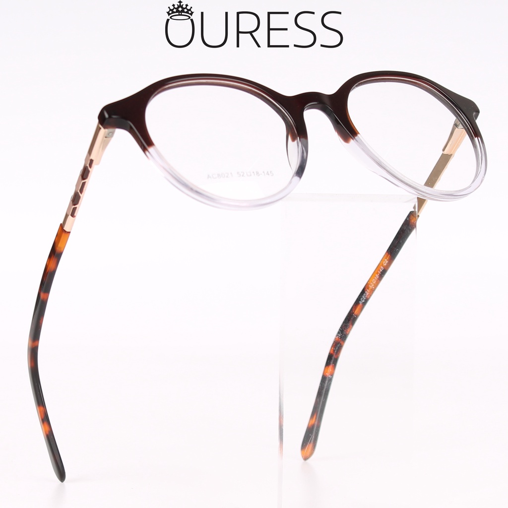 Gọng kính unisex ac8021 nhựa acetate cao cấp dáng mắt mèo thời trang OURESS