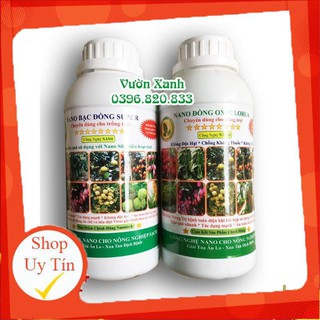 COMBO NANO BẠC ĐỒNG VÀ NANO ĐỒNG OXYCLORUA TRỊ NẤM BỆNH, VI RÚT CHAI 500ML