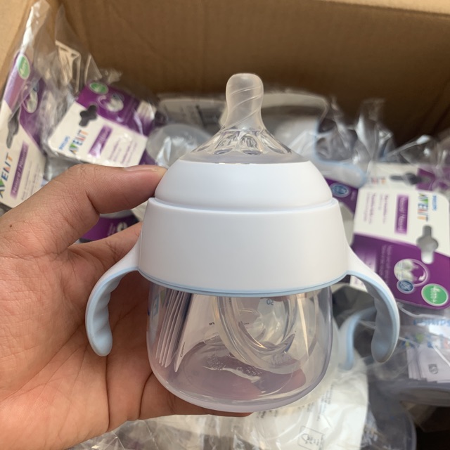 [BÁN SỈ] Thiết kế mới - Bình tập uống Avent 2 trong 1 có tay cầm cho bé từ 4 tháng, 150ml (hàng Mỹ, chính hãng)