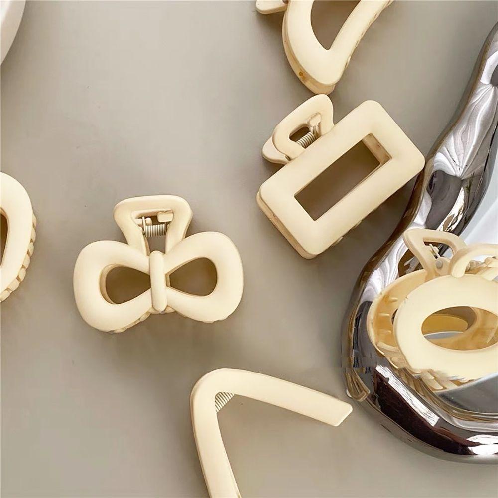 NICKOLAS Kẹp Tóc Càng Cua Màu Trắng Sữa Nhám Ngọt Ngào Thời Trang Cho Nữ