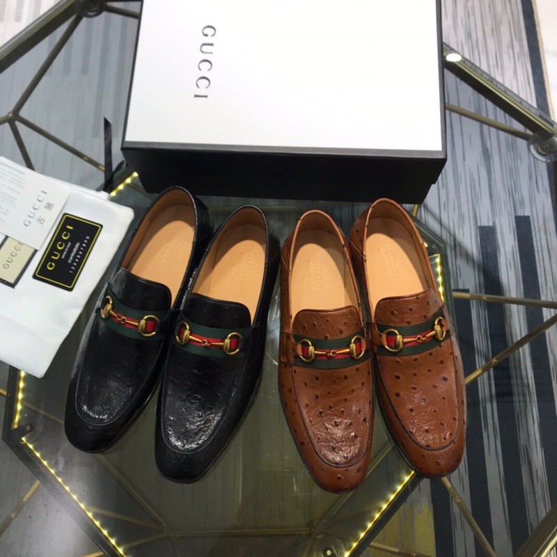 giày lười nam tăng chiều cao da cá sấu cao cấp khuy dây xích nhỏ gucci GC GG