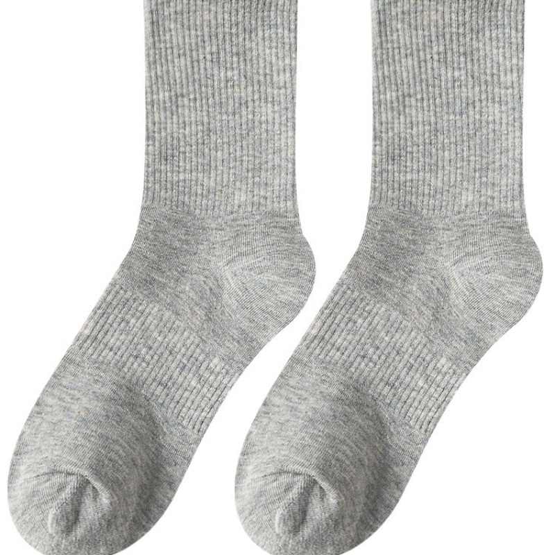 Vớ Cotton Cổ Cao Màu Trắng / Đen Phong Cách Nhật Bản Thời Trang Thu Đông