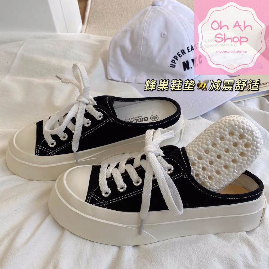 🍓 Giày Mũi Tròn Đạp Gót Ulzzang Đế Dày 3cm Hàng Loại 1 Mẫu Mới 2021 Chất Đẹp