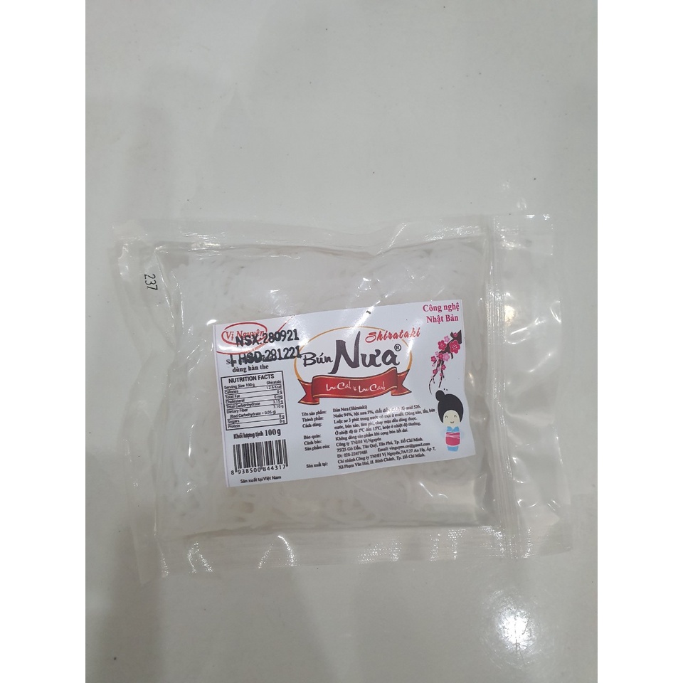 Bún Nưa Cuộn Keto Das Vị Nguyên 100g - Gói nhỏ dễ sử dụng