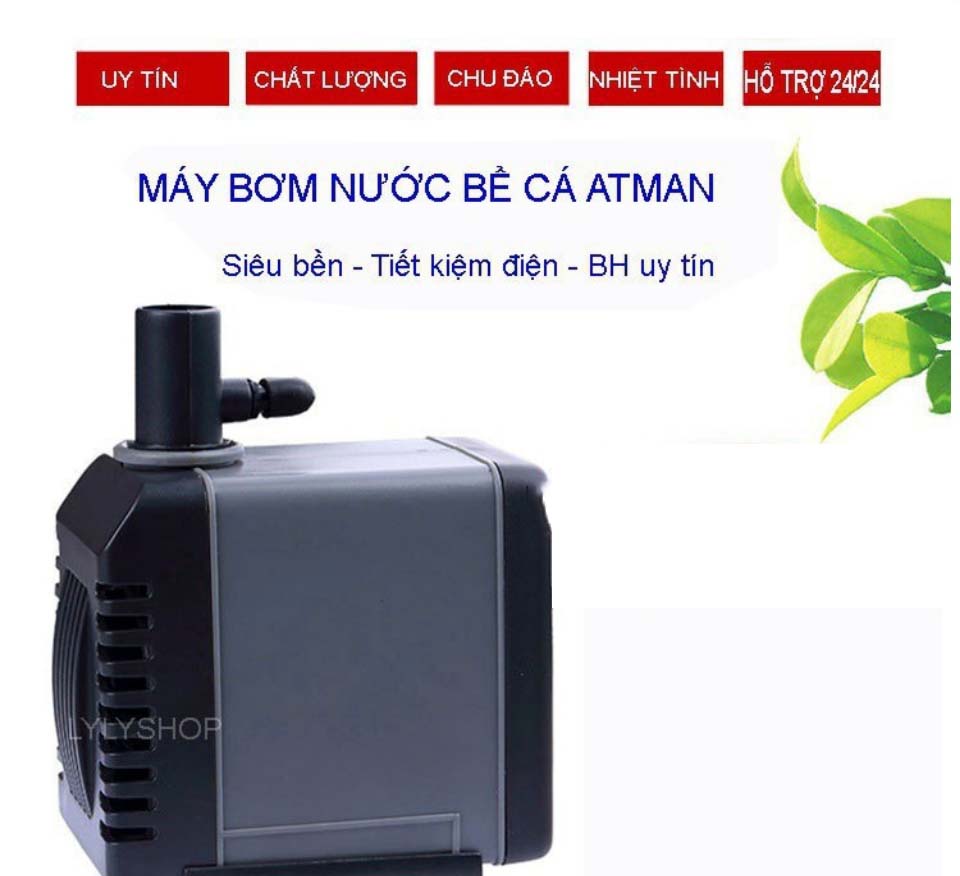 Máy bơm nước cho bể cá  ATMAN AT-306-Thiết Bị Bể Cá-Công Suất Cực Lớn, Độ Bền Cao-Tiết Kiệm 50% Điện Năng