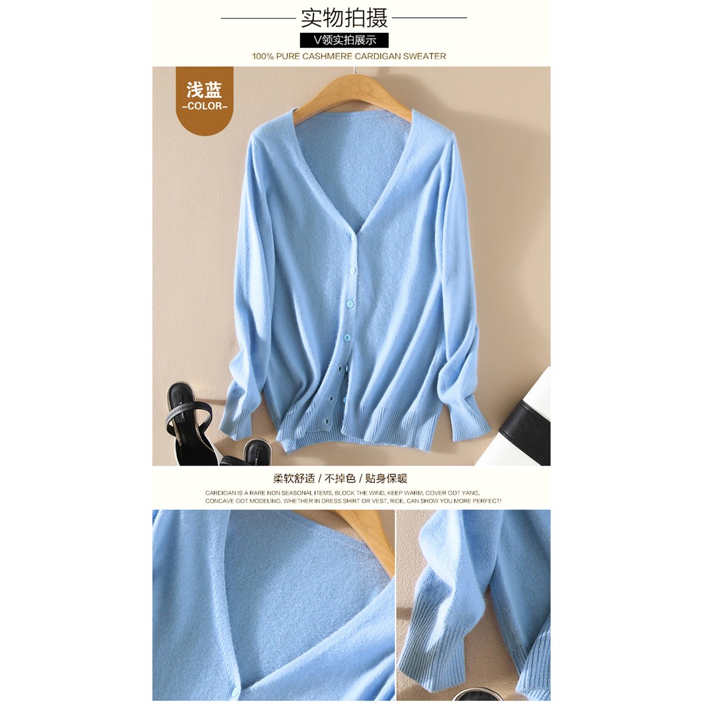 Áo Khoác Cardigan Dệt Kim Tay Dài Cổ Chữ V Size Lớn