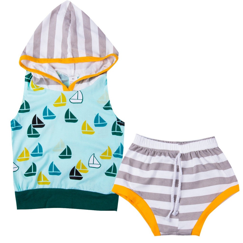 Set 2 Món Áo Hoodie + Quần Short Cho Bé