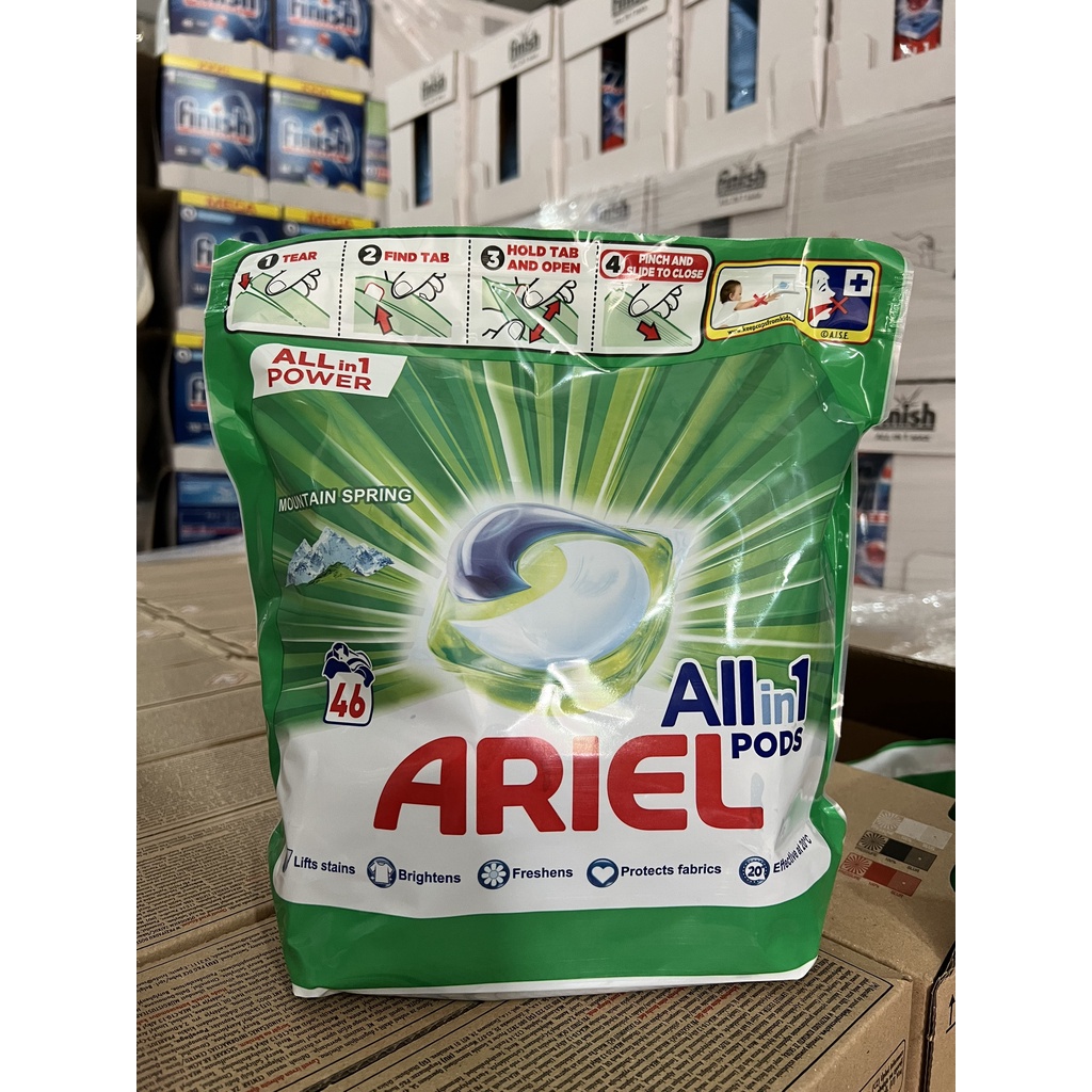 Viên giặt xả quần áo Ariel 3in1 72 viên/túi giặt sạch,xả mềm và vệ sinh lồng giặt hàng nội địa Đức thơm cực kỳ lâu