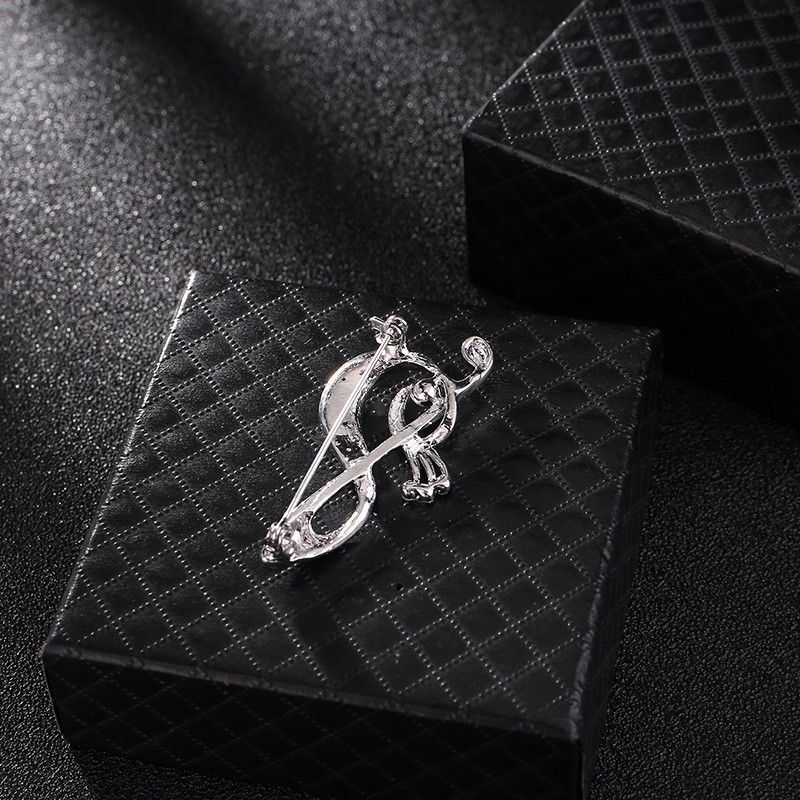 Ghim cài áo Vest nam Lapel Pin thời trang hình Nốt nhạc đính hạt đá GH-103