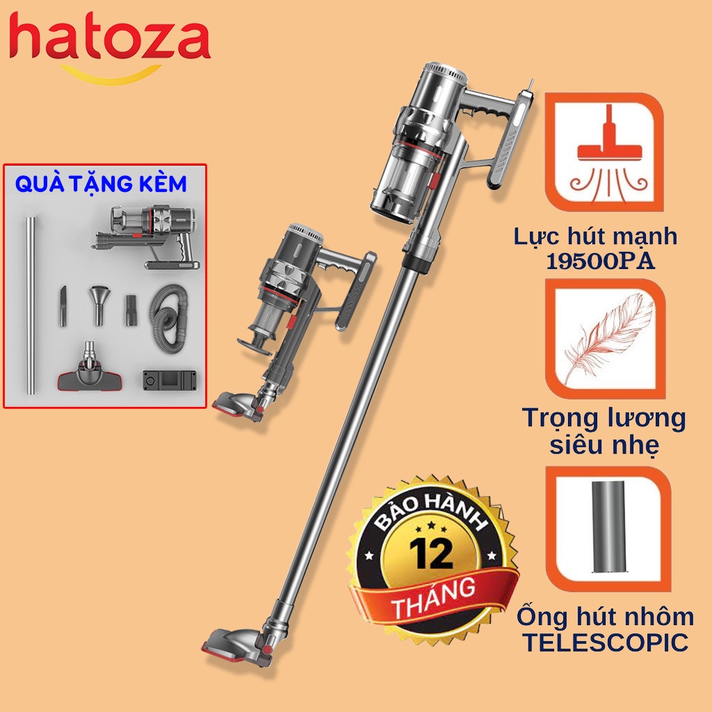 Máy hút bụi cầm tay Hatoza đa năng gia đình hút giường đệm nệm sofa xe ô tô lực hút mạnh Cao cấp - Bảo hành 12 tháng