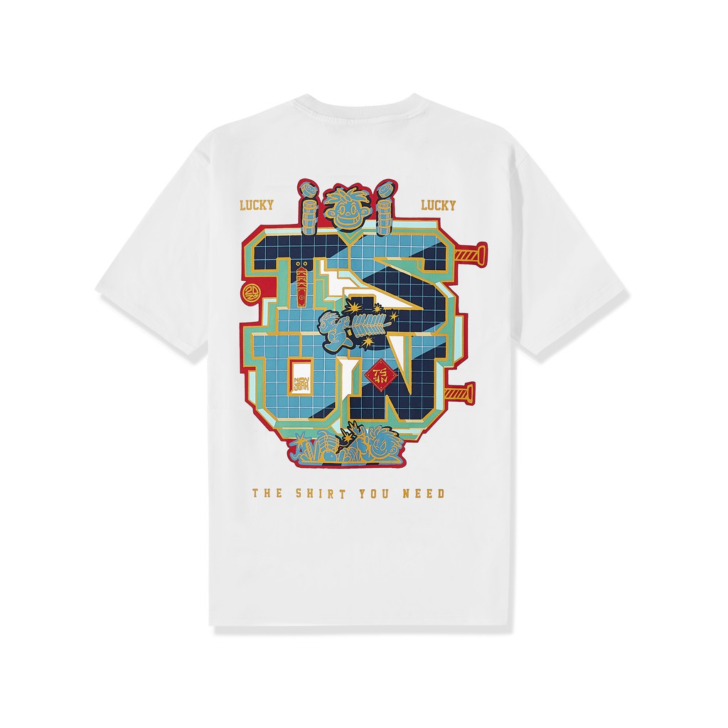 Áo thun TSUN Lucky GOLD - TRẮNG - unisex