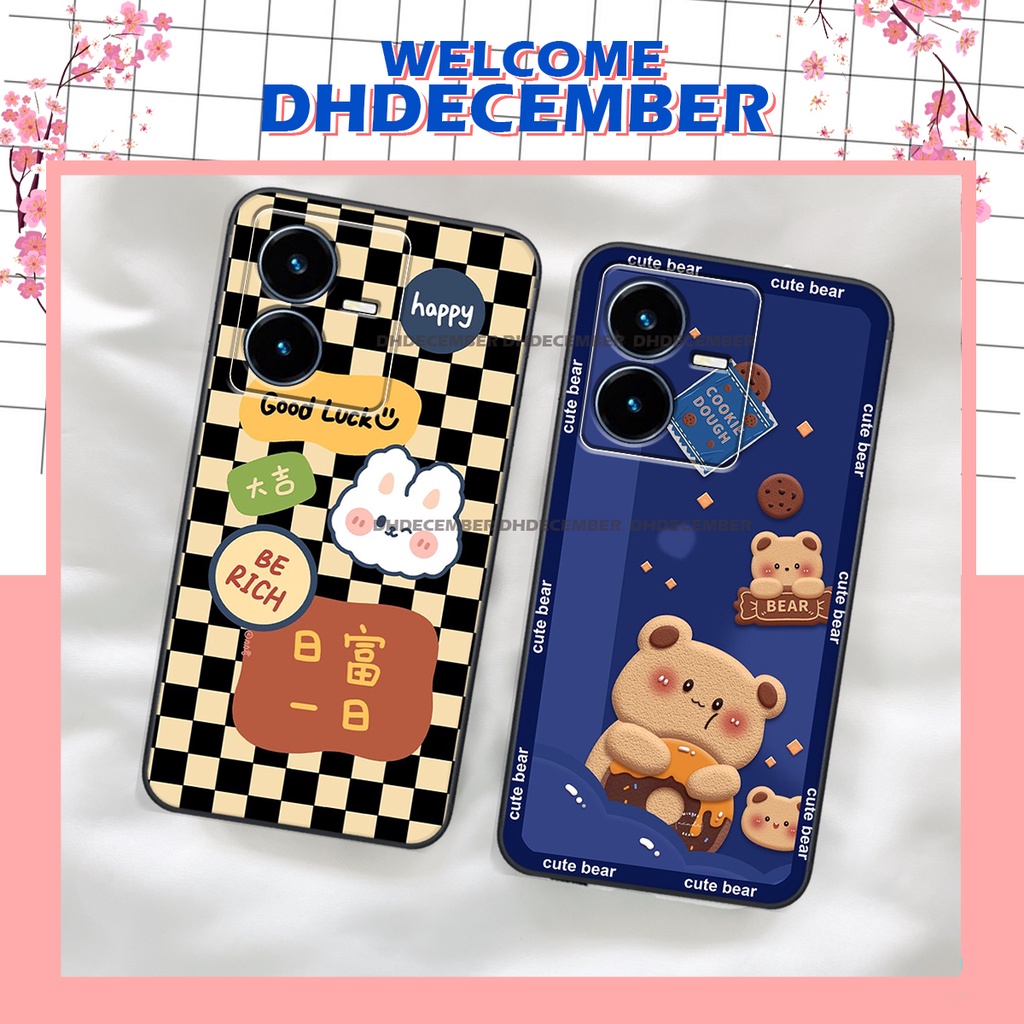 Ốp lưng Vivo Y22S 2022 - BẢO VỆ CAMERA in hình 3D GẤU cute be@r, soda, happy day cực hot ,thời thượng