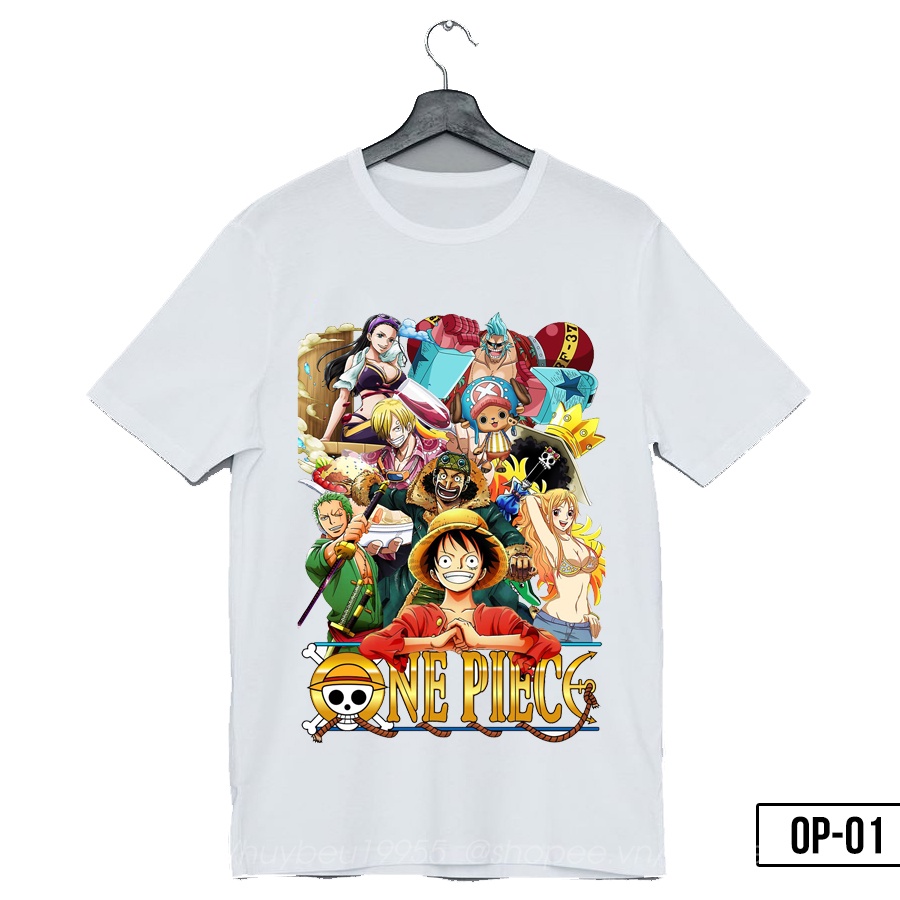 Áo thun One Piece, áo phông anime in hình onepice luffy zoro sanji ace cotton giá rẻ
