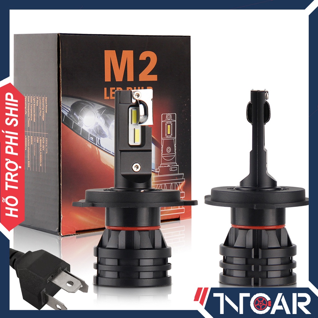 Bộ đèn Led ô tô / xe máy siêu sáng M2 - 60W, độ sáng 12.000LM chân H1 H4 H7 H11 HB3 HB4