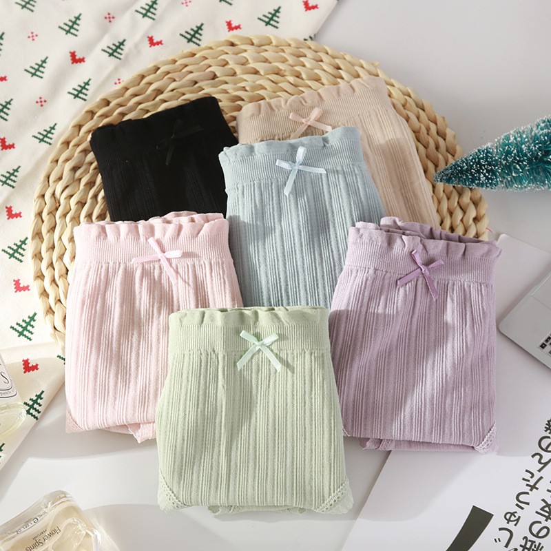 Quần lót nữ phối ren cotton kháng khuẩn xuất nhật, co giãn 4 chiều có túi zip cho 40-60kg QL8