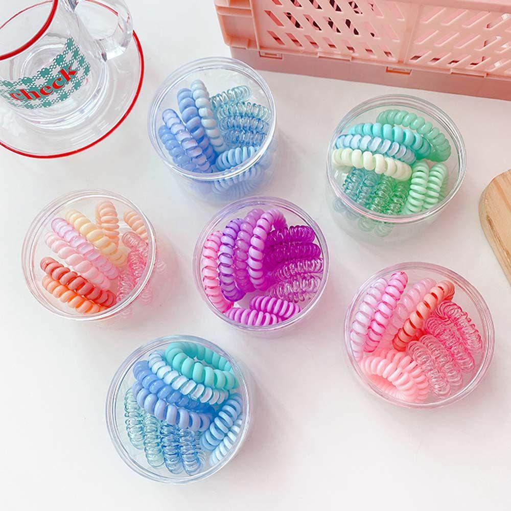 Dây Cột Tóc Lò Xo Bằng TPU Màu Kẹo Phong Cách Hàn Quốc Dễ Thương Cho Nữ