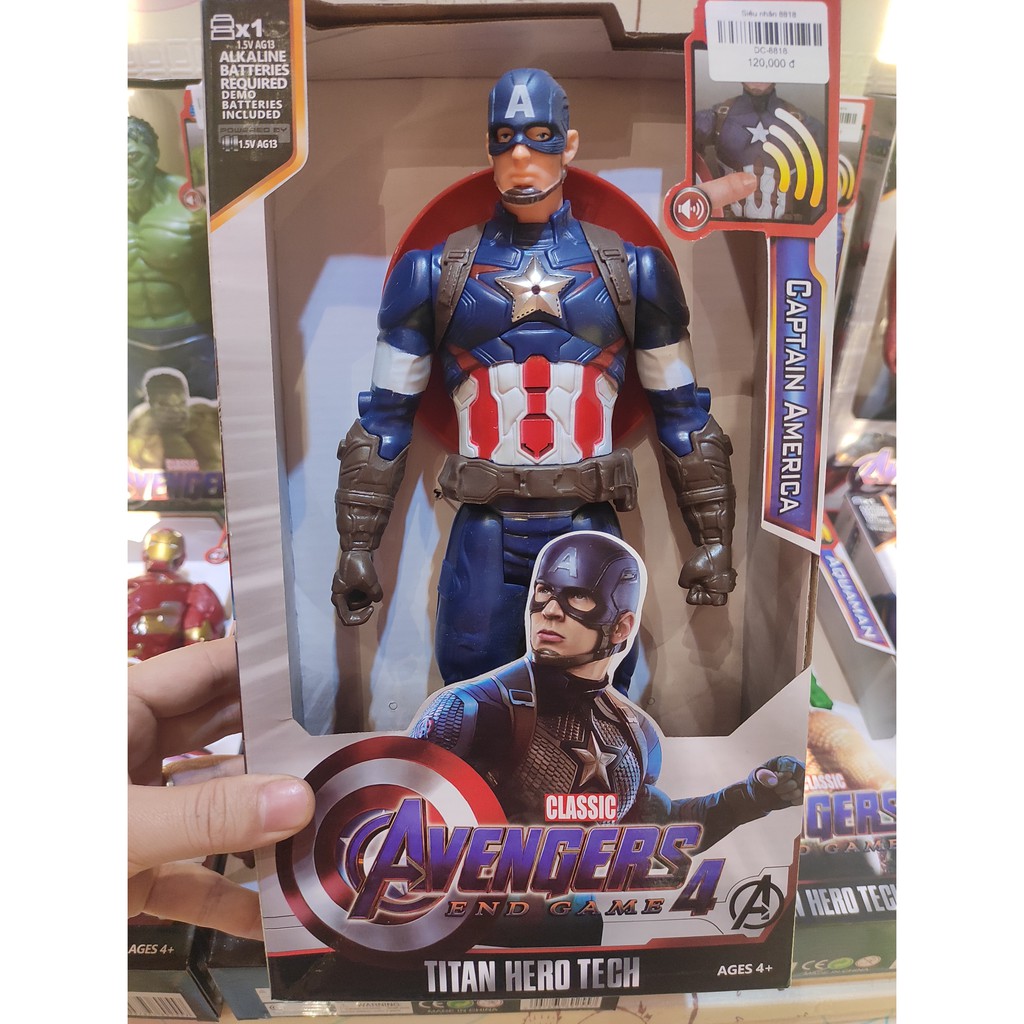 [Ảnh thật] Mô hình Siêu nhân Avengers cao cấp có đèn + nhạc cao 30cm