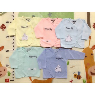 [THẮM ĐINH] Set 5 áo dài tay khuy lệch thun lạnh cho bé từ 0-7kg