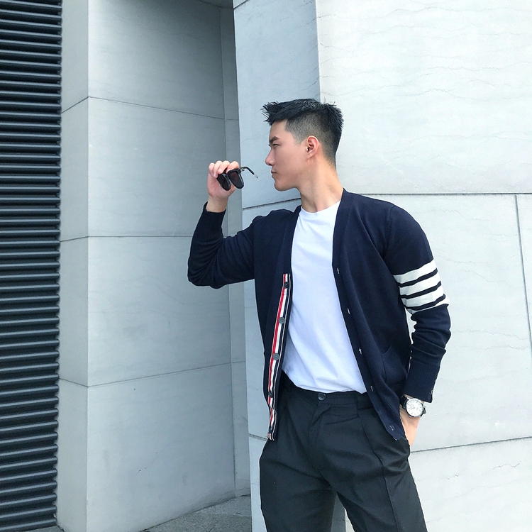 Áo Khoác Cardigan Dệt Kim Cổ Chữ V Cho Nam | BigBuy360 - bigbuy360.vn