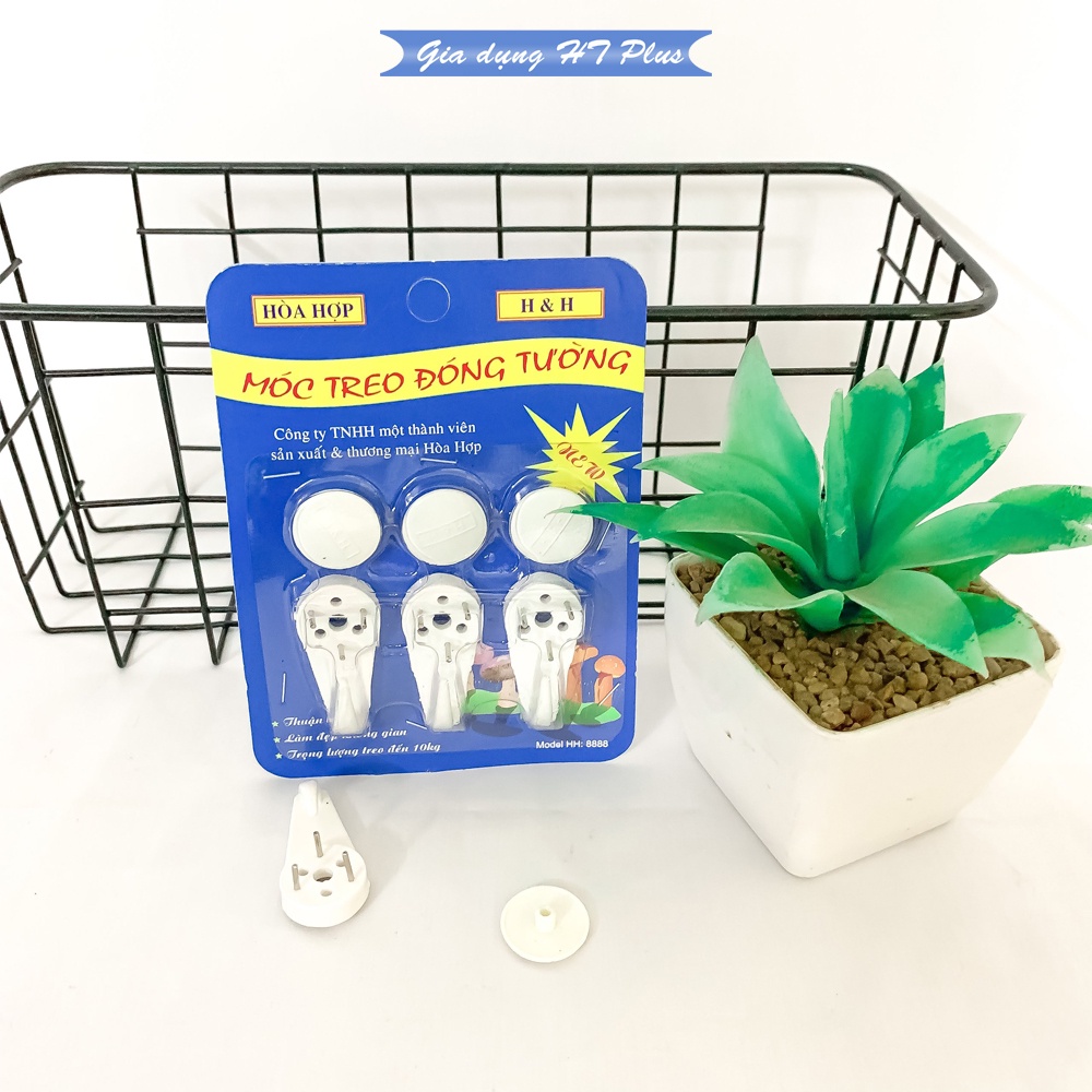 Combo 3 móc đinh treo tường chắc chắn, treo tranh, treo túi xách phụ kiện